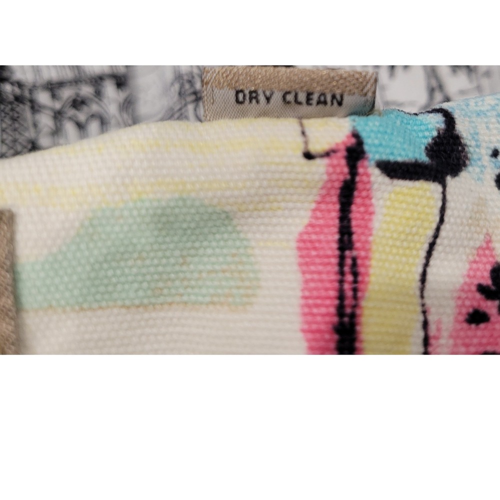 i.e. Womens Abstract Cityscape Print Cotton Trench Coat Pastel Double Breasted S - Picture 12 of 12